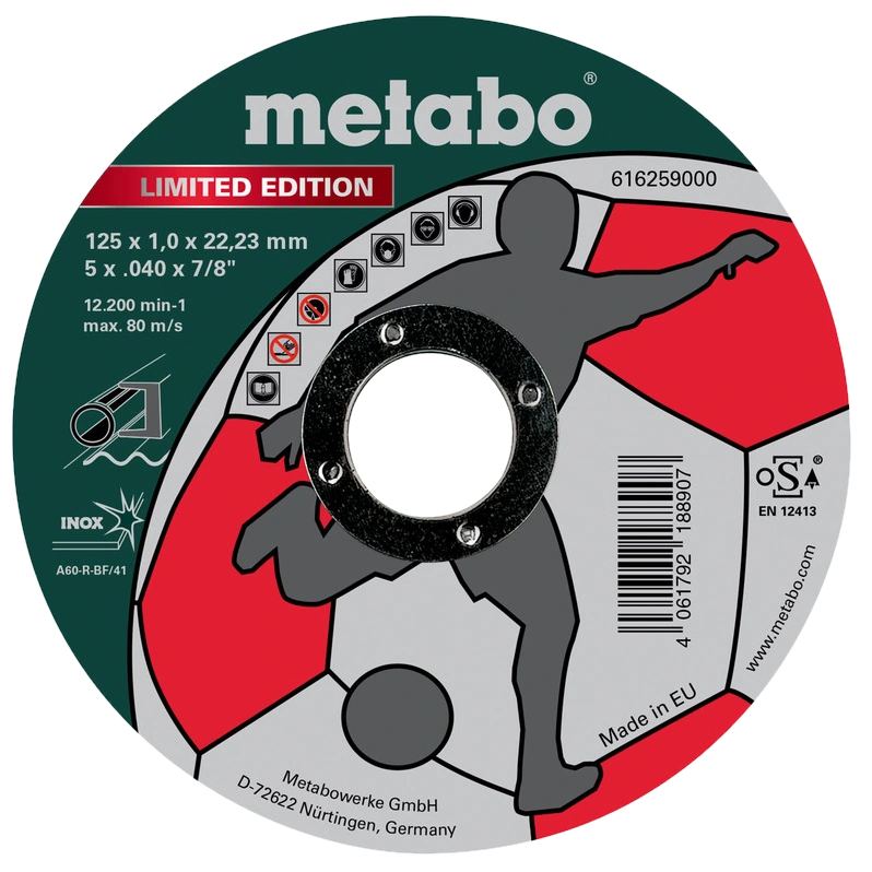 Відрізний круг по металу 125 x 1,0 x 22,23 мм, Inox, TF 41 Metabo