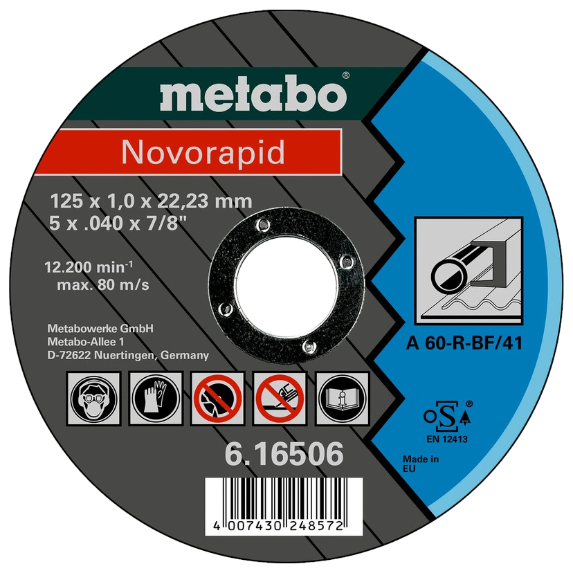 Відрізний круг по металу 125 x 1,0 x 22,23 мм, сталь, TF 41 Metabo